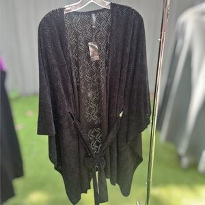 Black lace Torrid belted ruana